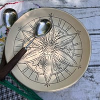 Image 3 of Round Serving Dish, Mishima Inlay