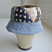 Image 2 of Reworked Reversible Bucket Hat 40s Quilt x LAMedium