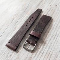 Image 2 of Vintage Style Chevre Watch Strap - Eggplant