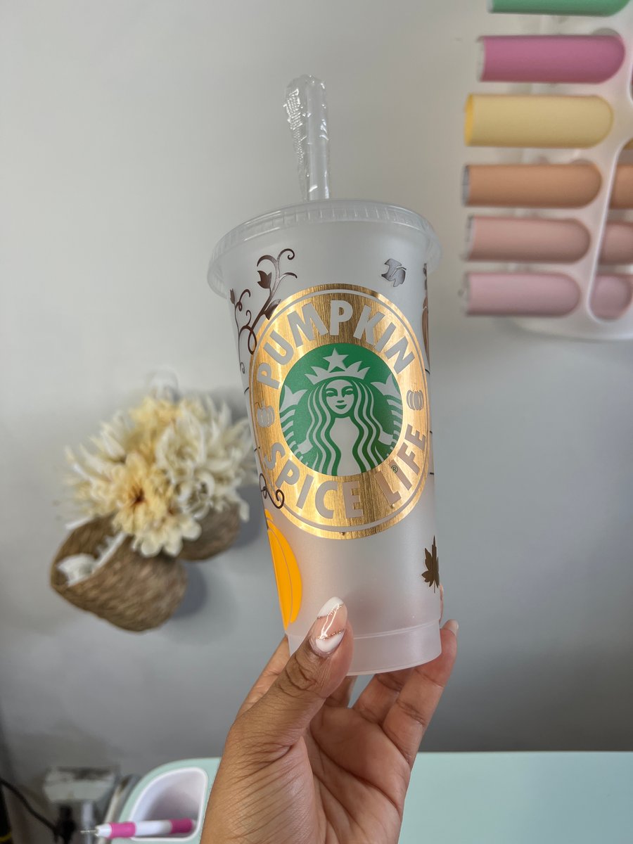 Starbucks floral iced coffee cup