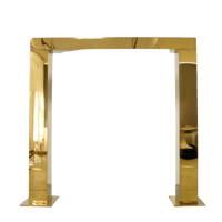 Image 4 of Shiny Gold mirror  wedding arch backdrop stand for wedding 8 ft tall  x 8ft  two available 