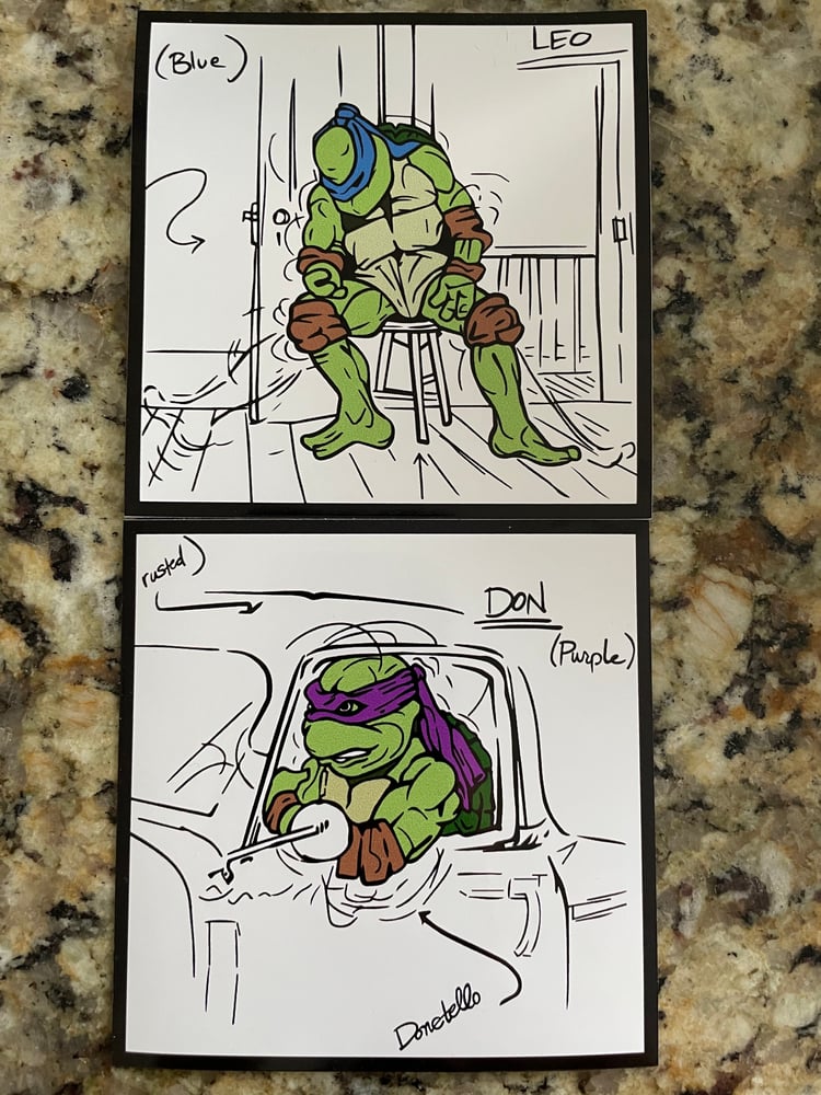 Image of 4" Leo & Don Sketch Sticker Set