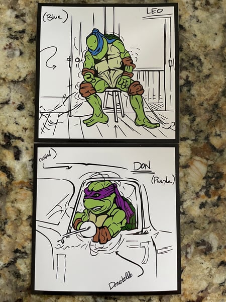 Image of 4" Leo & Don Sketch Sticker Set 