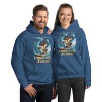 Image 7 of I Ride With Jesus Surfing Dark Unisex Hoodie