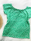 Ready Made Green Spotty T Top size 10 with Free Postage