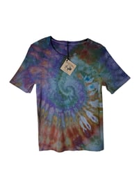 Image 2 of ♻️ UPCYCLED M Rib Tee in Muted Dark Spiral Ice Dye