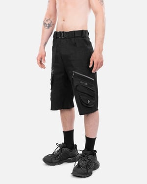 Image of KRYSVINCZI - Denim Cargo Shorts Black