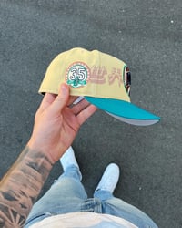 Image 3 of TEAL / CREAM  SEATTLE MARINERS CUSTOM FITTED CAP