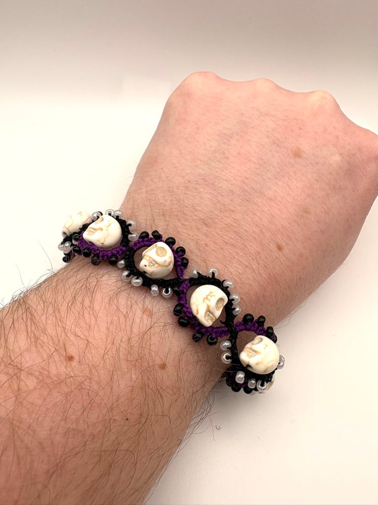 Image of Purple & Black Skull Bracelet