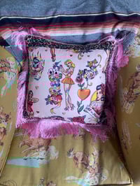 Image 7 of pink Pinup Girl with leopard print Cushion cover
