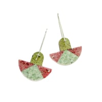 Image 2 of Epidote, Thulite & Idocrase Earrings