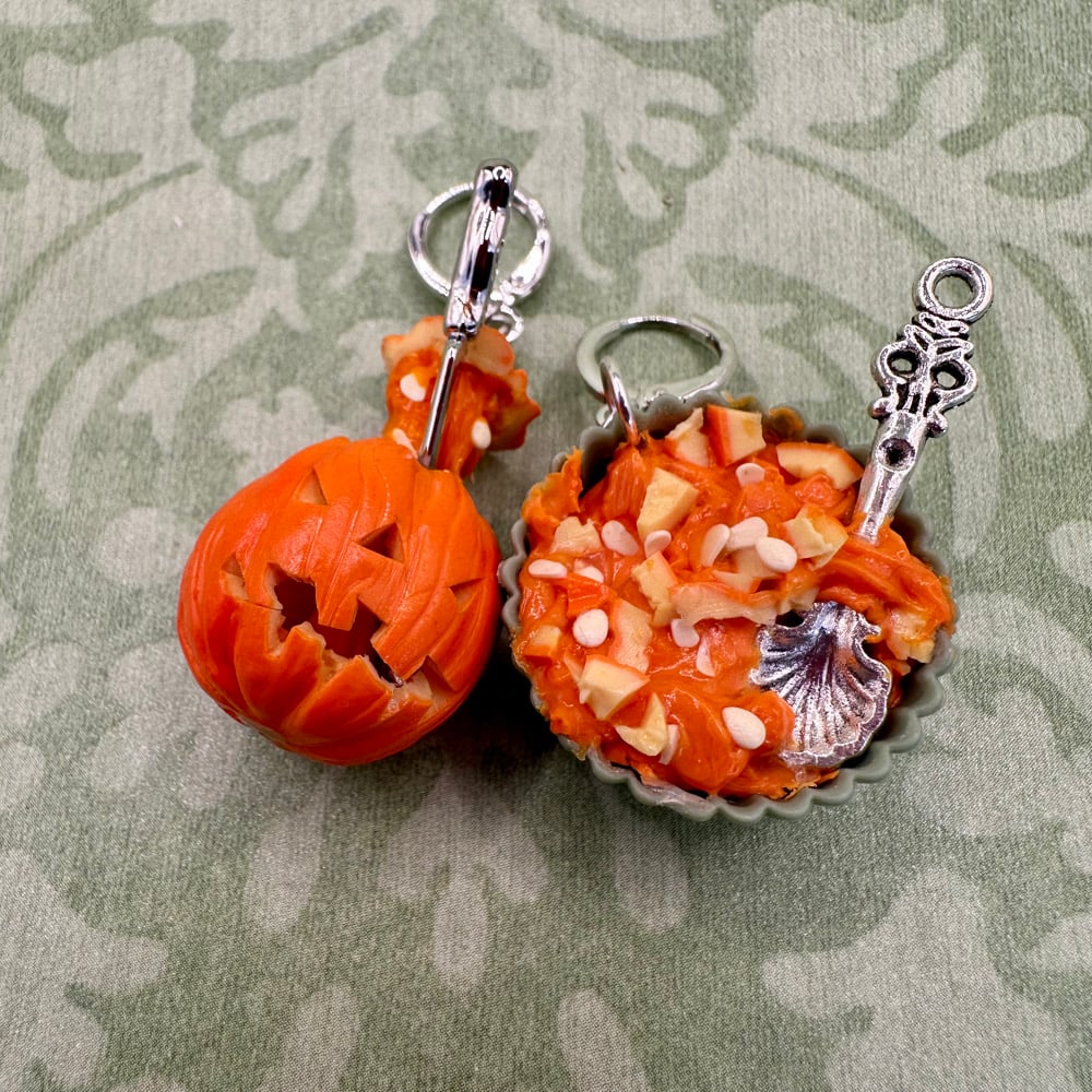 Image of Exploding Head Pumpkin and Bowl EARRINGS