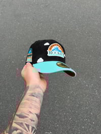 Image 1 of  RUST BRIM CORDUROY CROWN  PARTLY CLOUDY COLORADO ROCKIES CUSTOM FITTED CAP