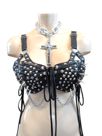 Image 1 of Black spiked bralette