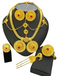 Image 1 of Floral Glamour Rhinestone Jewelry Set