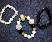 Image 2 of Stretch bracelet trio (with a variety of stones)