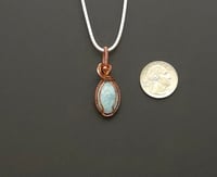 Image 3 of Copper wired Larimar cabochon 