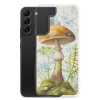 Image 9 of Gorgeous Blue Filigree and Orange Mushroom Fungus Clear Case for Samsung®