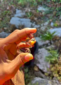 Image 4 of CARNELIAN X PYRITE X TIGERS EYE X SHELL X CLEAR QUARTZ STALACTITE 