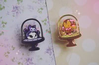 Image 1 of Skellekat and Pumpkat terrarium pins