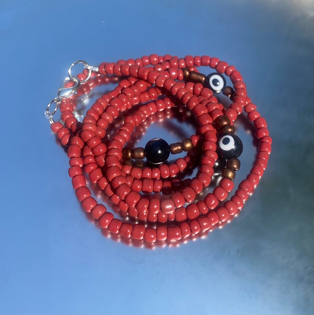 Image of Brown Evil Eye Waist Beads