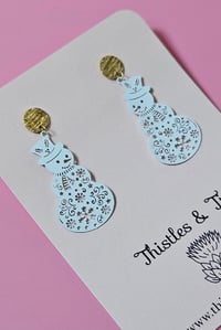 Image 1 of  Filigree Snowman Dangles