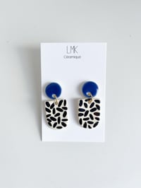 Paire de boucles d'oreilles céramique BOOMA bleu