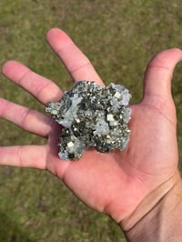 Image 13 of Cubic Pyrite & Fine Quartz Points Cluster #2284