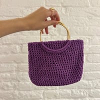 Image 3 of Bolso cesto crochet - Violeta (bajo pedido)
