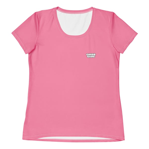 Image of C.H.U.B.B. GANG Women's Athletic T-Shirt (Baby Pink)