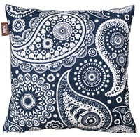 Paisley Crescent Cushion - Indigo