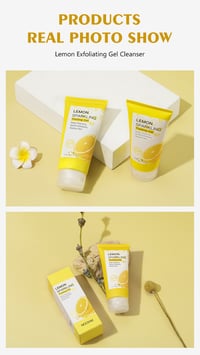Image 14 of Lemon Face Wash Facial Cleanser Face Exfoliating Gel Moisturizing Remove Dead Skin Blackhead Exfolia