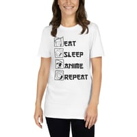 Image 1 of EAT SLEEP ANIME REPEAT - Short-Sleeve Unisex T-Shirt