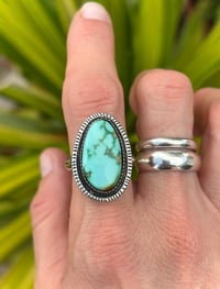 Image 2 of Royston Turquoise Stamped Border Ring 
