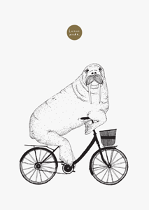 Image of Walrus On A Bike