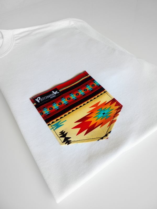 Image of Red Aztec Pocket T-shirt 
