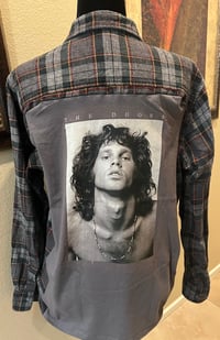  Vintage Gray/ Green/Red/Gold Flannel Shirt The Doors