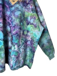 Image 4 of 4XL Unisex Ring Spun Cotton Blend Crew Sweatshirt in Mermaid Watercolor Ice Dye