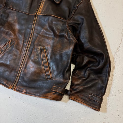 Image of 1990s Cropped Heavweight Leather Jacket, Size Medium