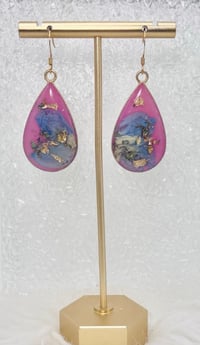 Image 2 of ORCHID PINK FLORAL DANGLES