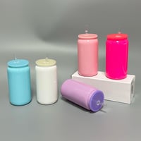 Image 3 of 16oz Macaroon Glass Can 