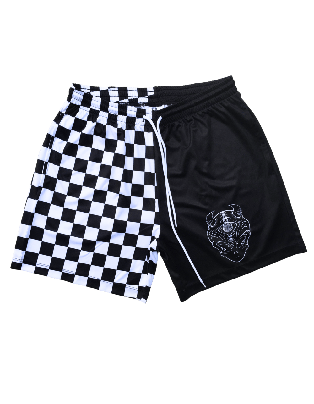 Image of Half and Half Checkered Mesh Shorts w/Pockets