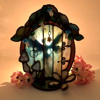Image 2 of Blue Fairy Stained Glass Candle Holder  