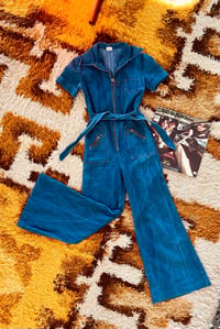 Image 13 of Vintage 70s denim jumpsuit Size XS/S