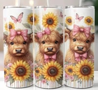 pink sunflower 20oz tumbler