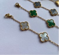 Image 2 of Luxury Gold Plated Lucky Charm 4 Leaf Clover Bracelet
