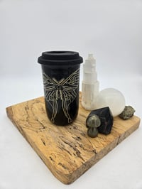 Image 2 of Black Luna Moth Travel Mug