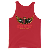 Image 3 of Red, Black, and Gold Logo Unisex Tank Top