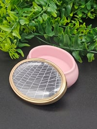Image 4 of Oval pink Vintage ornate decorative pot with  Real Preserved Web 