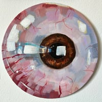Image 1 of “brown eye” - circle acrylic painting 